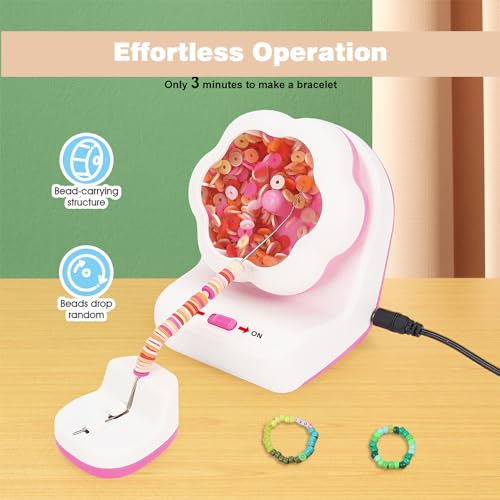 Electric Clay Bead Spinner Kit - Automatic Bead Stringing Machine with 2 Needles for Jewelry Making - Effortless Waist Beads, Bracelets, Necklaces DIY Tool