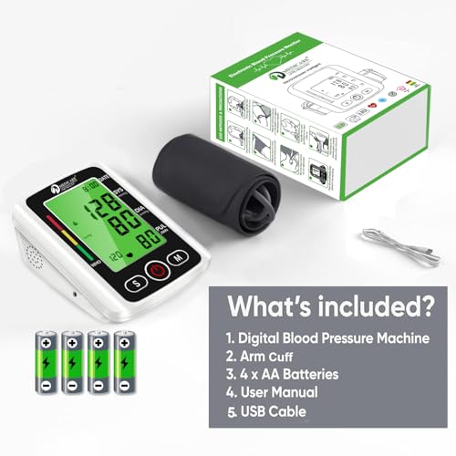 Image of BP Machine Digital Automatic for Home Use | Blood Pressure Monitor with Voice, Large Display, Accurate Upper Arm Cuff for Adults & Elderly (BP-04)