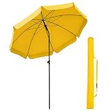 Sekey Sonnenschirm Balkon 200cm mit Schutzhülle Sonnenschirm Strand für Balkon Garten & Terrasse Neigungswinkel und Höhe verstellbar UV Schutz bis UPF 50+ Sonnenschutz