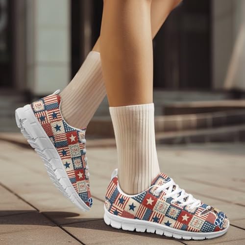 Image of GIFTPUZZ Mens Lace Up Athletic Trainers Running Sneakers Wedge Breathable Gym Lightweight Sports Tennis Shoes