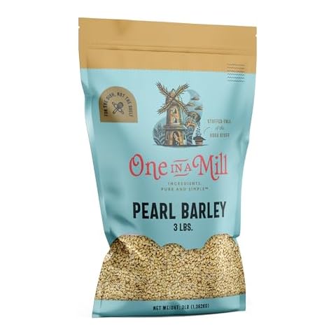 ONE IN A MILL Pearl Barley 3LB Bulk Resealable Bag | For Beef Stew, Soups, Steel Cut Oatmeal, Casseroles & Cooking | Hearty Plant-Based Whole Grain for Cooking | OU Kosher Cover