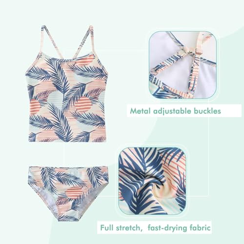Image of Girls Two Piece Tankini Swimsuits Rainbow Striped Bathing Suit Swim Suit