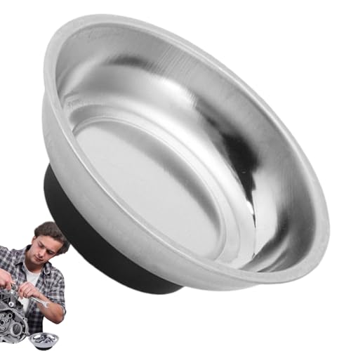 ネジトレイ|ステンレス製マグネットボウル部品ホルダー|修理や整備に最適な磁気スクリューホルダートレイ|ネジ、ボルト、ナット用のポータブル磁石皿|ワークショップ、作業台、ガレージ、DIYツールとして便利な磁気ボルトホルダー