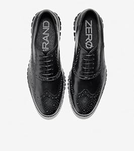 Cole Haan Sapato Oxford masculino Zerogrand Wing Ox Leather, Preto