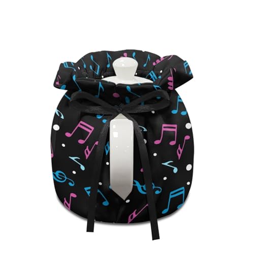 Image of Music Notes Show Window Teapot Cozies, Heat Preservation Teapot Dust Cover with Drawstring Creative Kitchen Tea Pot Cover, Home Kitchen Table Hotel