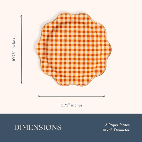 Image of Bonjour Fete Elegant Fall Plaid Dinner Plates, Pack of 8, 10.75 inch