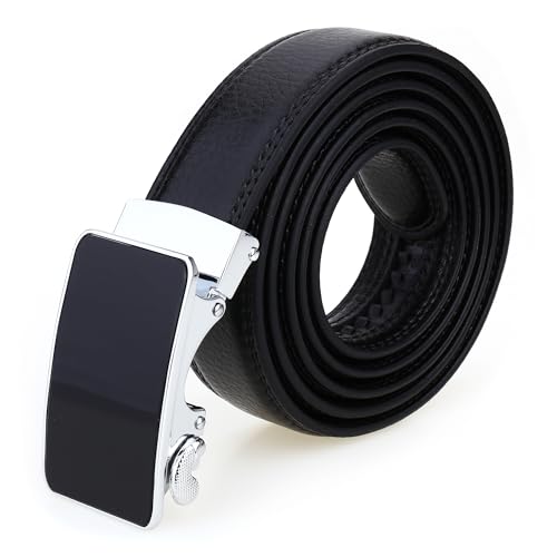 Women's Small Style Belt Leather Ratchet Dress Belt with Sliding Adjustable Buckle 1 1/4 inches Width and 52 inches Length