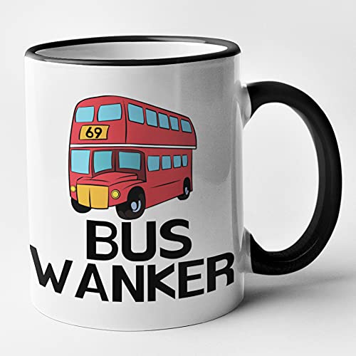 Bus Wanker - Funny Bus Driver Mug (Black)