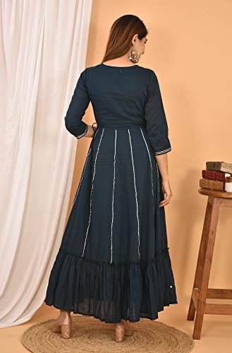 Image of Kaajh Women's Cotton Embroidered Ethnic Dress