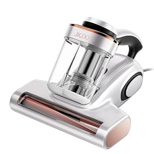 JIGOO J300 Milbensauger mit Staubmilben-Sensor und Intelligenter LED-Anzeige, 500W Milbenstaubsauger mit UV-Licht, Ultraschall, Für Allergiker, entfernt 99, 9% Allergene von Matratzen, Betten und Sofas