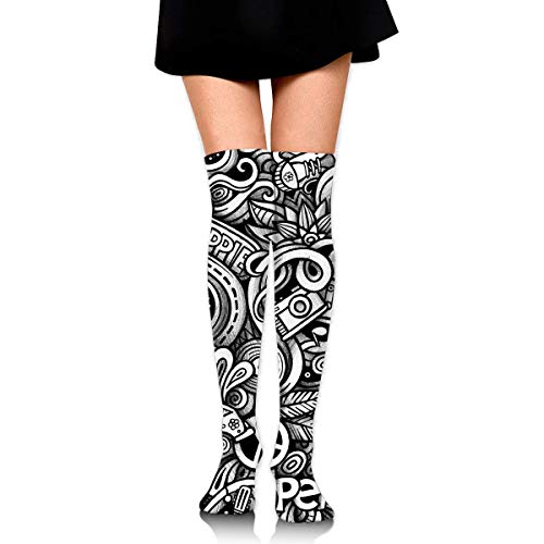 wonzhrui Calcetines de compresión Decorativos Pintados a Mano Calcetines Largos de pie...
