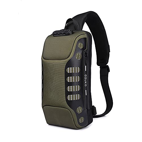 Zuk Anti Theft Sling Bag Shoulder Crossbody Backpack Waterproof Chest Bag With Usb Charging Port Lightweight Casual Daypack (Army Green-2),One Size #TOP2