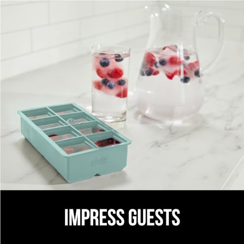 GORILLA GRIP Slow Melting Large Silicone Ice Cube Tray for Freezer, Easy to Push 8 Giant Square Cubes, Use for Cocktails Iced Coffee Water Bottle, Frozen Puree, Kitchen Bar Essentials, 1 Pack, Mint GORILLA GRIP Slow Melting Large Silicone Ice Cube Tray for Freezer, Easy to Push 8 Giant Square Cubes, Use for Cocktails Iced Coffee Water Bottle, Frozen Puree, Kitchen Bar Essentials, 1 Pack, Mint - Image 8