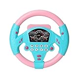 CLIUNT Lenkrad Kinder Spielzeug, Simulierter Tragbarer Fahrregler mit 360° Rotation, Interaktives Lenkrad Lernspielzeug mit Lichtern und Geräuschen, Copilot Lenkrads für Jungen und Mädchen