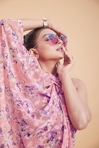 Image of Garden Vareli Summer Roganza Viscose Brasso Floral Print Christmas Special Saree