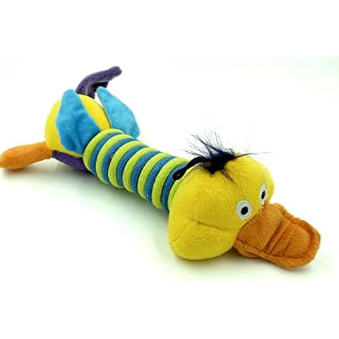 Billipets 30cm Long Bellies Squeaky Dog Toy. Durable Dog Toys for Puppy Teething, Dog Toys for Medium& Large Dogs  (Duck) Cover
