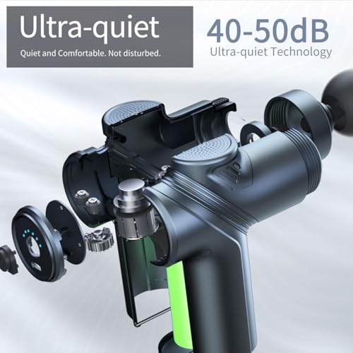 Image of LEERCON Massage Gun Deep Tissue,Small Travel Percussion Massage Gun with 4 Massage Heads 6 Speeds for Relieving Muscle Soreness for Office Gifts（Blue）