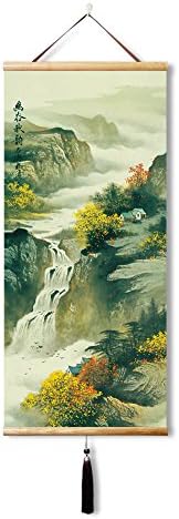 EAPEY Prints Chinese Scroll Hanging Japanese Wall Art A Quiet Valley in Autumn Decor Home