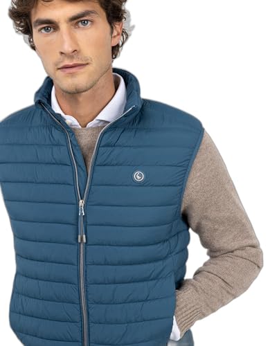 Chaleco acolchado El Ganso azul de diseño ligero y cuello elevado 7