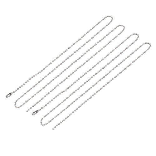 Aexit 2pcs 304 Lighting fixtures and controls Stainless Steel Clasp Ball Chain Keychain Silver Tone 2.4mm Dia 90cm Length