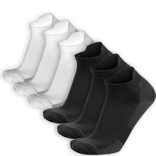 Image of PhysFlex Athletic Socks for Women and Men - 6 /3 Pairs Cushioned Low Cut for Comfort with Arch Support for Running & Sports