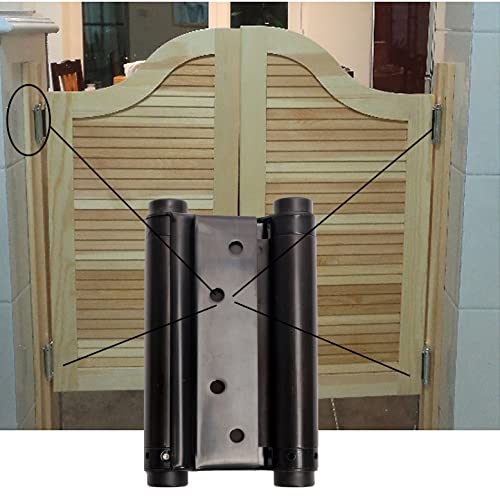 5" Double Action Spring Hinges, Self Closing Door Hinges For Saloon Cafe Pub Swinging Doors, 201 Stainless Steel, Including Pins And Screws, 4-Pack #TOP5