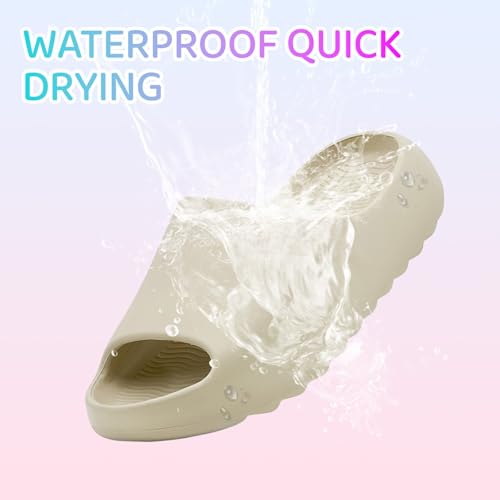 Image of Cloud Slides for Kids,Boys Girls Shower Slippers Bathroom Pool Sandals,Toddler Home House Open Toe Comfy Thick Sole Slippers,Summer Non-Slip Beach Shoes
