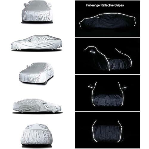 Tecoom Car Cover Waterproof All Weather Fit For Tesla Model 3 Toyota Corolla 2000-2023 Honda Civic 1991-2023, Kia Stinger/Forte, Subaru Legacy, Audi A3/A4/A5 etc, Car Cover Sedan With Lock/Door Zipper by Tecoom - Image 5