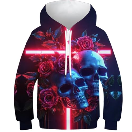 Sweat à capuche squelette garçon 10-12Y une idée cadeau originale avec poche