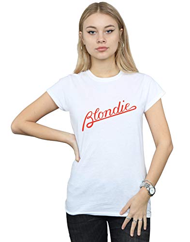 Image of Absolute Cult Blondie Women's Lines Logo T-Shirt White XX-Large