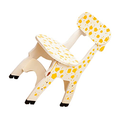 Alipis Taburete Pequeño Jirafa Sillas para Pequeños Asiento Pequeño Silla Inflable Sillón para Sillas Infantiles para Niñas Silla para Silla Trasera Yellow De Madera