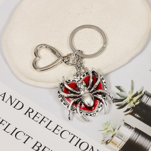 Halloween Keychain Spider Bat Pumpkin Charms with Heart Clasp Bag Charm Gothic Horror Accessories