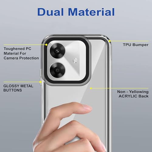 Image of Zapcase Back Case Cover for Realme C61 | Compatible for Realme C61 Back Cover | Case Cover with Camera Protection | (TPU + PC | Translucent Black)