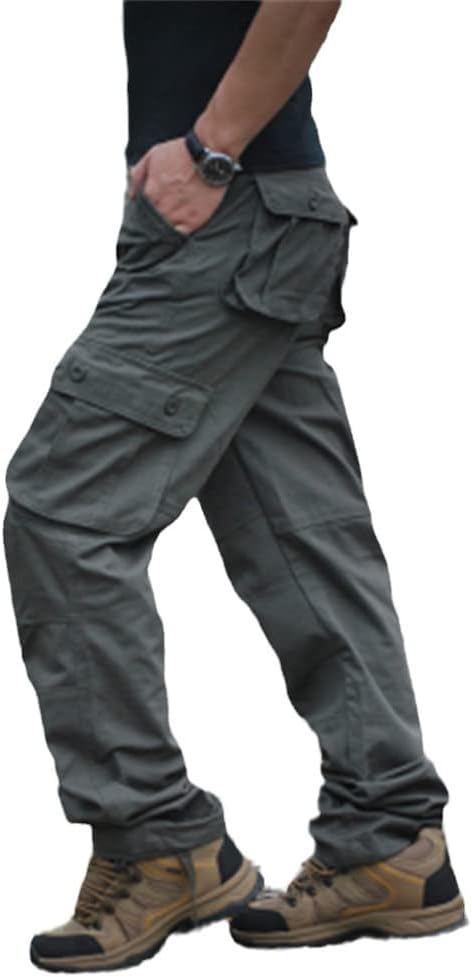 Mens Tactical Cargo Pants, Loose Casual Trousers, Army Military Pants for Men