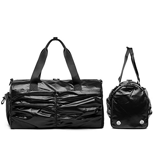 Metallic Women Stylish Gym Duffle Bag School,Ballet Dance Bag for Girls with Shoe Compartment and Wet Pocket