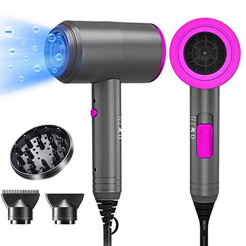 Professional Ionic Salon Hair Dryer, Powerful 1800 W Blow Dryer, Negative Ion-Technologie, 2 Speed, 3 Cool Settings, 2 Konzentrator Nozzles und 1 Diffuser, für Zuhause, Arbeit, Wohnzimmer und Hotel Cover