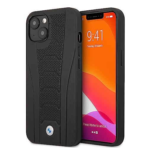 Coque protection iPhone 13 BMW antichoc étui rigide cuir véritable