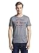 Produktbild TOM TAILOR Herren Casual Logo T-Shirt, Weiß (Navy White Yarndye S 19493), Large