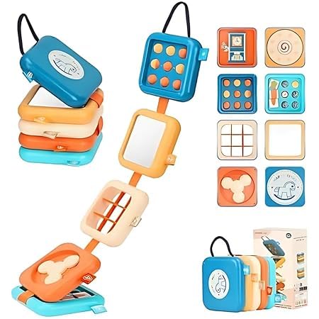Image of TurtleBee Orignal 8-in-1 Montessori Sensory Toy for 1-3 Years | Stacking & Activity Cube | Fine Motor Skills & Early Learning Development | Travel Friendly Learning Toy| Birthday Gift for Kids