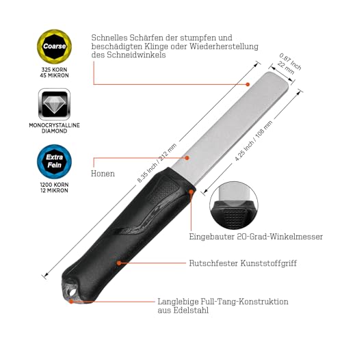 SHARPAL 121N Diamant-Schleifstein mit doppelter Körnung zum Schärfen von Messern Jagd Outdoor Messer Gartenwerkzeugschärfer Grob/Extrafein 325/1200 Körnung