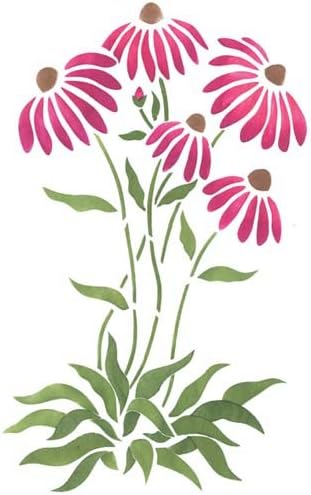 Designer Stencils Cone Flowers Wall Stencil SKU #1682