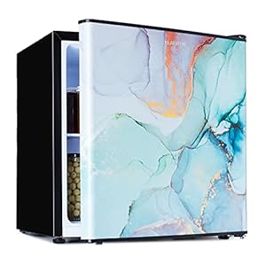 Klarstein CoolArt Koel-Vriescombinatie – Koelkast met 2 Koelniveaus, Frontdesign, Thermostaat met 5 standen, 0 tot 10 °C, Inhoud: 45 Liter, Motief: Pastel