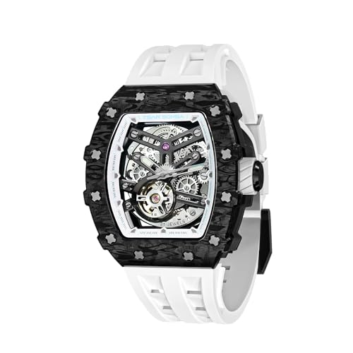 Image of TSAR BOMBA Mens Luxury Watch Automatic Watches for Men 50M Waterproof Japanese Mechanical Movement Tonneau Stainless Steel Case Sapphire Glass Big Face Cool Unique Fashion Gift Men