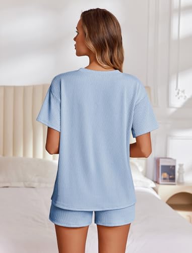 Image of Ekouaer 2 Piece Sets for Women Matching Lounge Sets Summer Outfits