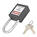 Ymiko Security Padlock with 2 Keys High Strength 1.5in Steel Lock for Industry Machine Manufacturing (Black)