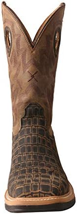 Twisted X Work Boots Men Pull On Red Buckle 10.5 EE Distressed MLCW023 | Image 1