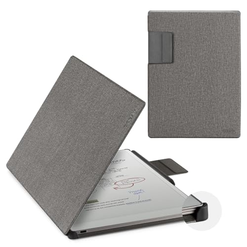 CoBak Case for Remarkable Paper Pro, Magnetic Cover with Corner Protector and Pen Holder Strap, Auto Sleep/Wake Folio Only for Remarkable Paper Pro Color Tablet 11.8" 2024 Release - Fabric Gray