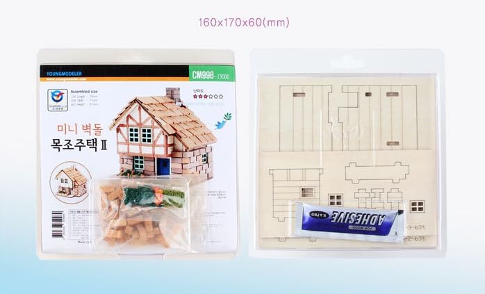 Youngmodeler Hobby Wooden Model Kits Mini Brick Wooden House II - A DIY Assembly Kit for Creative Minds