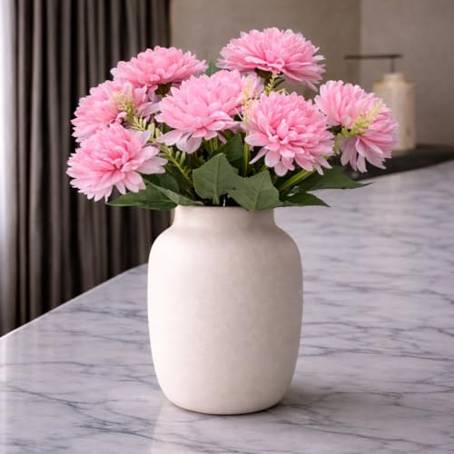 Image of Art Street Artificial Flower Bunch| Silk Pink Hydrangea Flower for Home| Bedroom, Living Room & Office Decoration |Christmas Day, New Year Set of 1 |11 Inch (Without Vase)