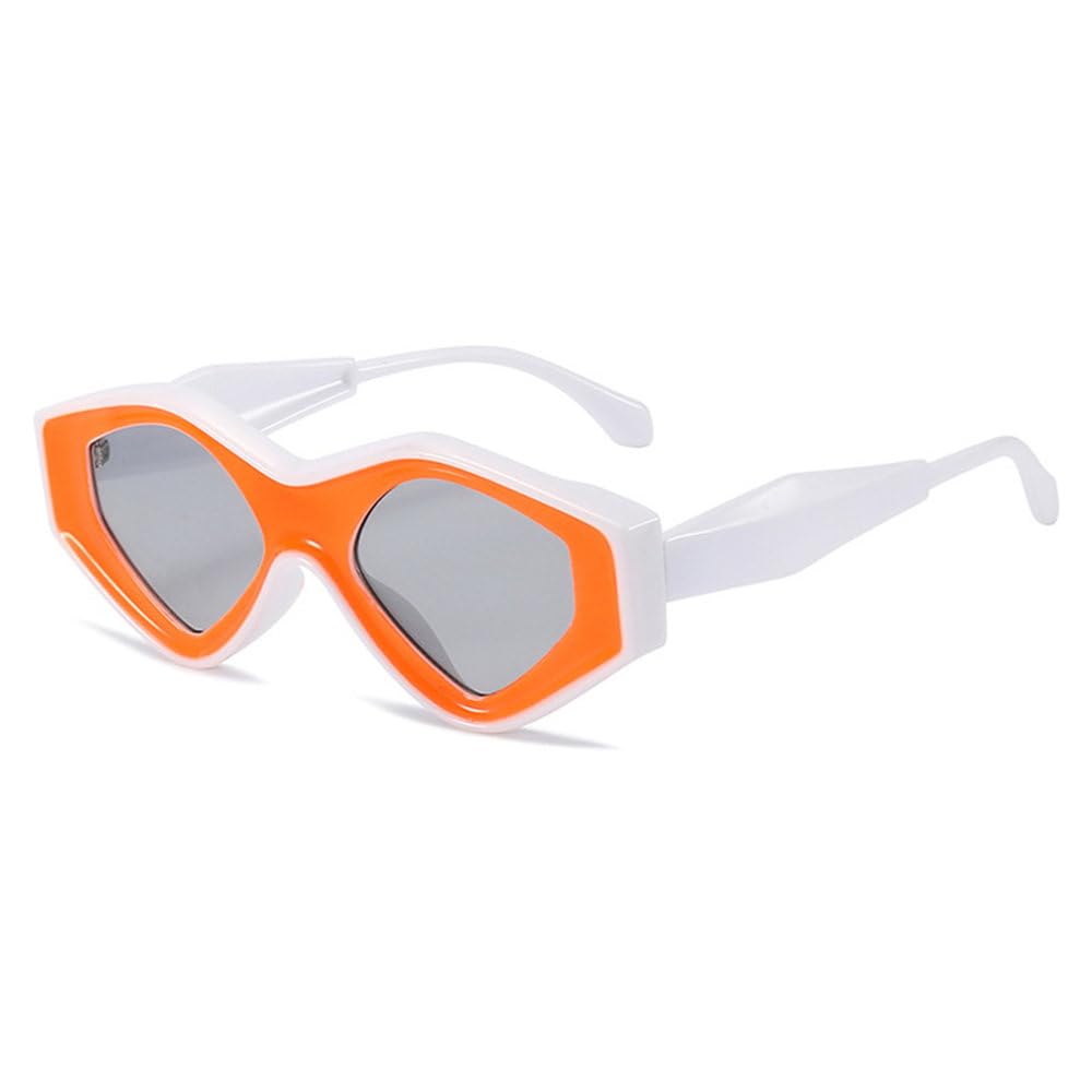 Occhiali da Sole Vintage poligonali da Donna Moda Colorati Occhiali da Sole a Doppio Colore Occhiali da Sole da Uomo con tonalità Irregolari Occhiali UV400